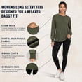 thumbnail image 4 of BILLIONHATS Womens Long Sleeve Oversized T-Shirts, Cotton Casual Fit Sleeved Tees Tops – Baggy Style Bulk Wholesale Tshirt Packs (6 Pack Assorted, Size-Small), 4 of 7