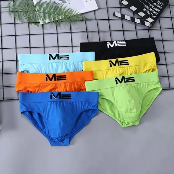 Joernso Sexy Men Briefs 3D U-shaped Bag Super Space Functional Fly Panties Wide Elastic Waistband Letter Print Low-rise Underwear