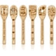 thumbnail image 1 of Juego de 6 utensilios de cocina de bambú para café, cucharas de cocina de madera grabadas, espátula de bambú para tallar para mujeres y hombres, cuchara de cocina de madera., 1 of 7