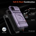 thumbnail image 6 of Dteck Card Holder Case for iPhone 11,Shockproof Silicone + PC Case Ring Stand Heavy Duty Drop Protection Wallet Cover for iPhone 11,Violet, 6 of 7