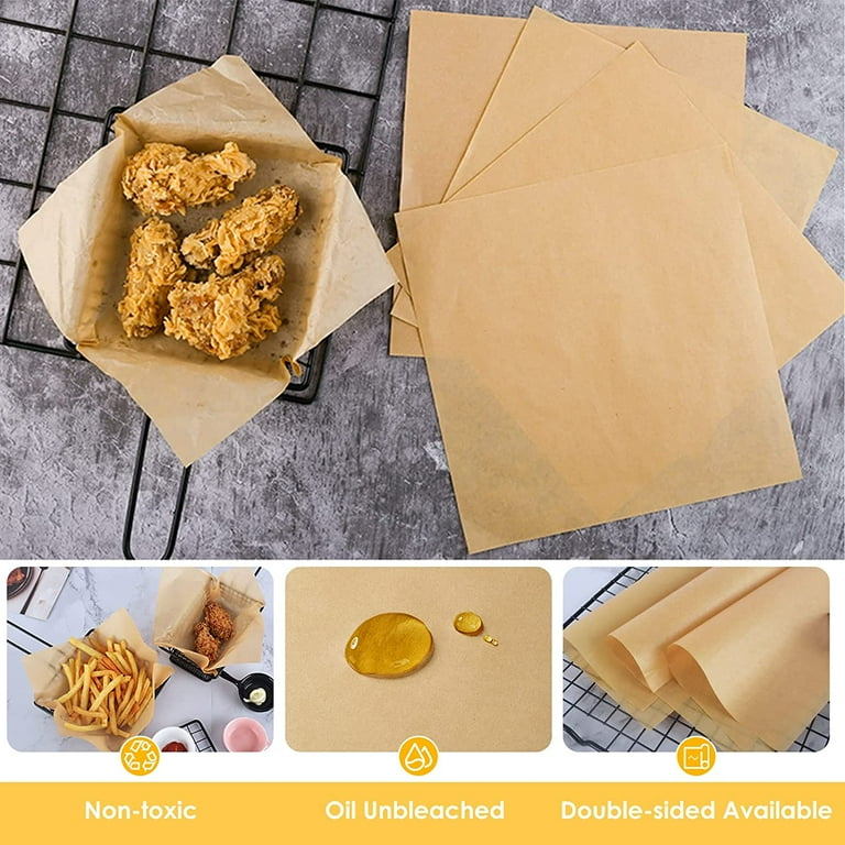 200pcs Precut Unbleached Parchment Paper Sheets For Baking, Candy