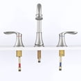 thumbnail image 6 of Kichae 2-Handle 8 inch Vanity Sink Faucet，3 Hole Brushed Nickel Bathroom Faucet with Pop Up Drain and cUPC Water Supply Hose, 6 of 8