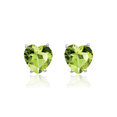 thumbnail image 3 of 14K Solid White Gold 6mm Heart Green Peridot Studs Gemstone Earrings August Birthstone Jewelry, 3 of 10
