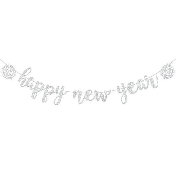 Happy New Year Banner, 2026 New Year Party Decorations, Hello 2026, Welcome to 2026 Banner, New Years Eve Party Decorations Silver Glitter