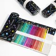 thumbnail image 2 of 1Pack 36/48/72 Slots Colored Pencil Wrap Pencils Roll Holder Coloring Pencils Organizer Holder Colored Pen Paint Brush Storage Pouch Portable for Artist Student (Night Sky, 72 Slots), 2 of 9