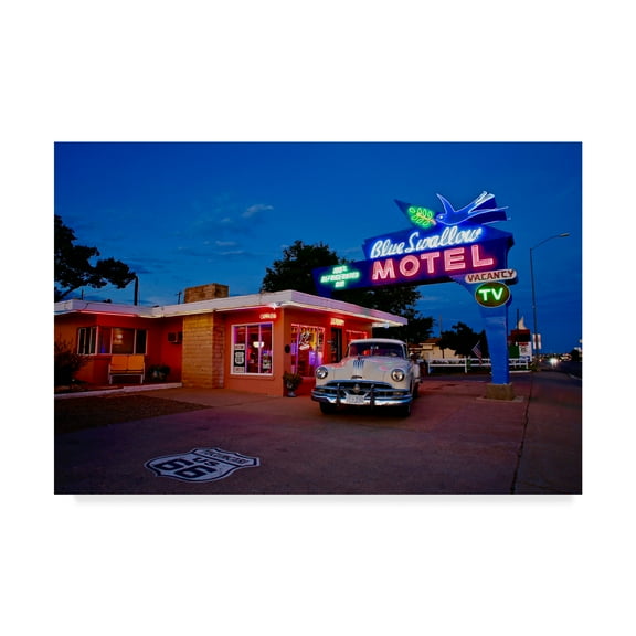 Trademark Fine Art 'Blueswallow Motel' Canvas Art by American School