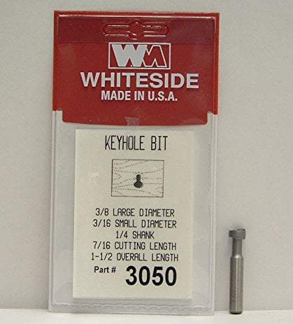 Whiteside Router Bits 3050 Keyhole Bit with 3/8-Inch Large Diameter and 7/16-Inch Cutting Length Pack of 2 
