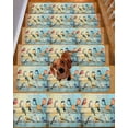 thumbnail image 2 of Colorful Birds Stair Treads for Wooden Steps Indoor Runner Rug Carpet, Modern Oil Painting Art Spring 4 Pieces Peel and Stick Staircase Step Treads Covers Washable Throw Door Mats, 30"x8", 2 of 6
