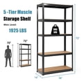 thumbnail image 2 of Gymax 3PCS 72'' Metal 5-Tier Garage Storage Rack Shelf Adjustable Freestanding Black, 2 of 9