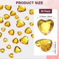 thumbnail image 3 of Paquete de 25 Strass en Forma de Corazón, Pegatinas de Strass de Acrílico de 20mm para Manualidades/Pintura/Joyería, Gemas Plásticas de Respaldo Plano [Dorado], 3 of 6