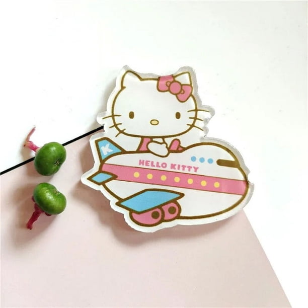 Sanrio-broche de Hello Kitty para niñas, accesorio de papelería de dibujos animados Kawaii, Parche de moda, colgante de Pin, regalo de joyería decorativa
