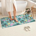 thumbnail image 4 of Colorful Mushroom Decor Teal Pattern Bathroom Rugs Mat,Non Slip Microfiber Bathroom Rug,Rubber Backing,Soft Bathroom Mats for Bathroom Floor,Tub and Shower,60x24in(150x60cm), 4 of 5
