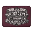 thumbnail image 1 of SIDONKU Biker Motorcycle Graphics Vintage Shield Wings Racing Label Emblem Doormat Floor Rug Bath Mat 30x18 inch, 1 of 1