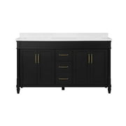 Martha Stewart Highfield 60 in. Vanity from Skylands Collection in Imbress Black finish