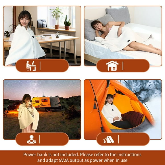 Boovnll Heated Blanket, Lamb Cashmeres Usb Electricss Blanket Dormitory Outdoor Warm Blanket Shawl Electricss Mattress 5V, Electric Blanket