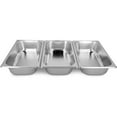 thumbnail image 1 of Panier-Set aus Edelstahl 3-teilig - 3x Schale zum Panieren 32,5 x 17,5 x 6,5 cm - Schnitzel Fleisch Fisch - Metall Panierstraße rechteckig, 1 of 6