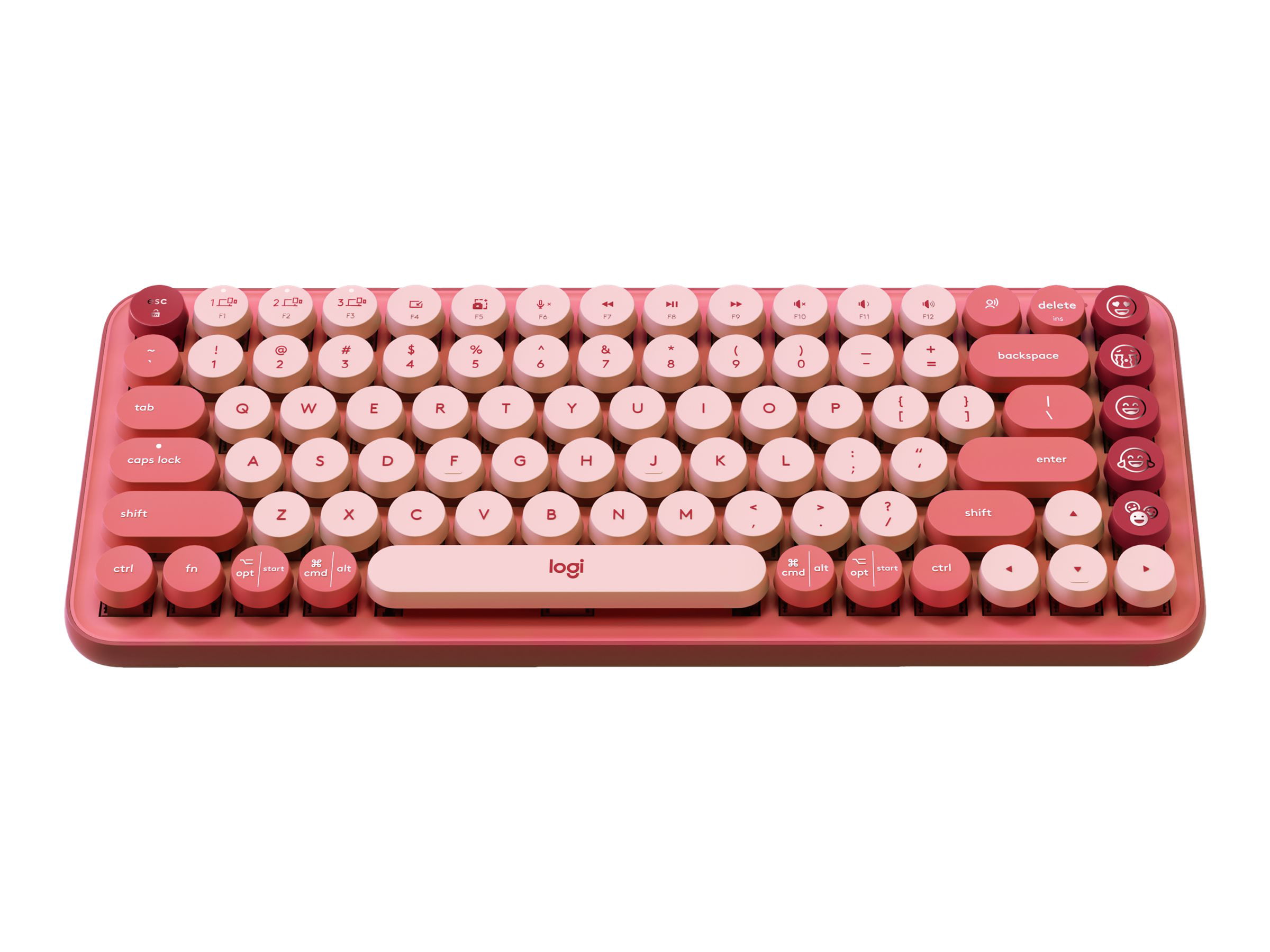 Pink Wireless Keyboard Bluetooth 5.1 100 Keys Retro Round Keycap Computer Accessories Gifts for Family and Office 