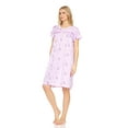 thumbnail image 2 of Lati Fashion Women Nightgowns Short Sleeve Female Nightgowns & Sleepshirts Purple Size 2X, 2 of 4