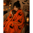 thumbnail image 5 of 59''x78'' Halloween Embroidered Blanket Cute Pumpkin Soft Cozy Fleece Throw Blankets for Couch Sofa Bed Warm Plush Holiday Decor Seasonal Throw Blanket, 5 of 9