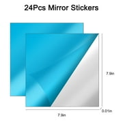 24pcs Flexible Mirror Sheets, EEEkit Self Adhesive Non-Glass Tiles Stickers DIY Mirror Wall Sticker for Bedroom Bathroom