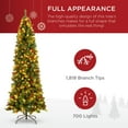 thumbnail image 5 of Best Choice Products 12ft Pre-Lit Pencil Christmas Tree Pre-Decorated Holiday Accent w/ 1,818 Tips, 700 Lights, Base, 5 of 7