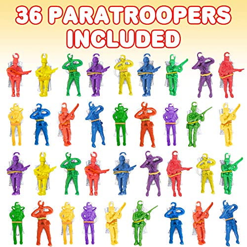 Vinyl Parachute Toys in Assorted Colors Pack of 12 Durable Plastic Guys Playset Fun Zoo Animal Themed Party Favors for Boys and Girls ArtCreativity Mini Monkey Paratroopers with Parachutes