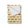 thumbnail image 2 of Hot Dog Soft Flannel Fleece Throw Blanket, Sandwich with Mustard and Ketchup on Sausage Roll Simplistic Design, Cozy Plush for Indoor and Outdoor Use, 50" x 60", Cream Pale Orange, by Ambesonne, 2 of 6