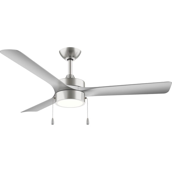 Axion I 52 in. 3-Blade Brushed Nickel Modern LED Ceiling Fan with Silver Blades