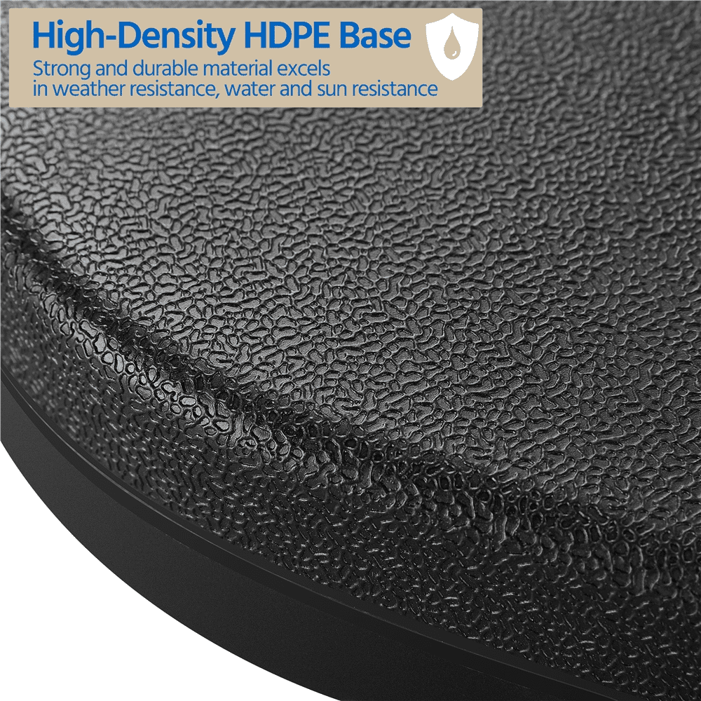 Renwick 53L 4-Piece Fillable Cantilever Umbrella Base, Heavy-Duty HDPE, Black