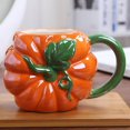 thumbnail image 1 of Pumpkin Shape Milk Cup Halloween Water Mug Coffee Mug Ceramic Coffee Mug with Handle, 1 of 5