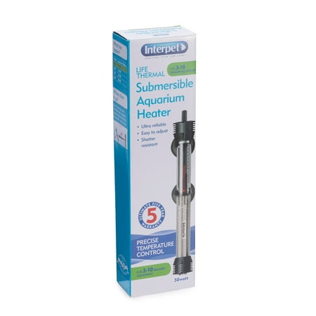 Interpet Heater Glass Life Thermal 50W for 3-10 Gallon Aquariums