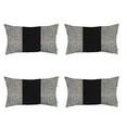 thumbnail image 2 of Bohemian Set of 4 Handmade Decorative Throw Pillow Solid Jacquard 12" x 20" Gray & Black Lumbar for Couch, Bedding, 2 of 6