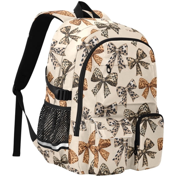 ALAZA Leopard Bows Print Student Backpack School Bookbag Large Laptop Daypack Travel Bag