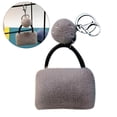 thumbnail image 2 of Pom Pom Keychain Creative Rectangle Faux Fur Key Ring Fluffy Bag Charm for Women, 2 of 10