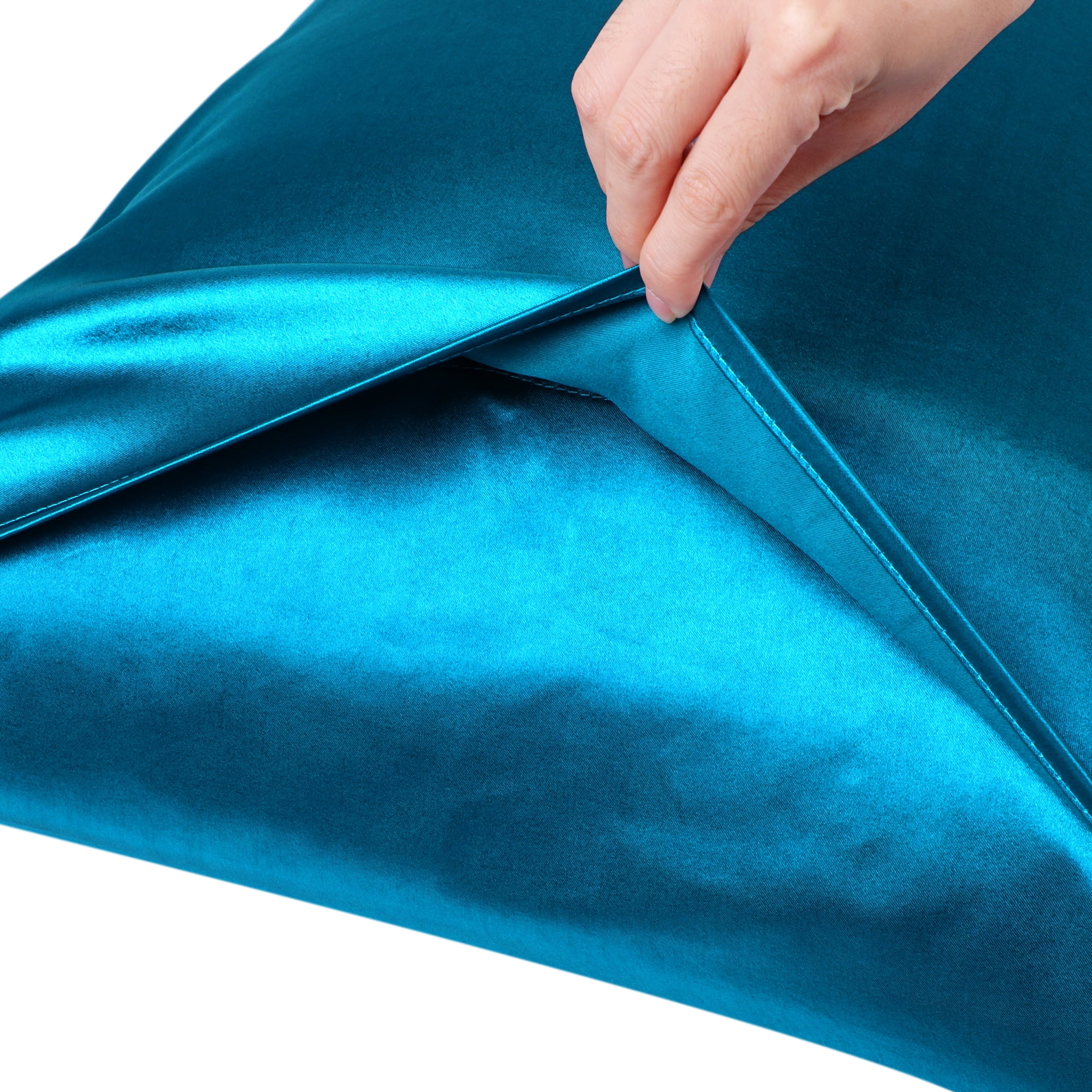 Unique Bargains 1 PC Satin Envelope Closure Body Pillowcases Peacock Blue 20"x72"