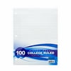 BAZIC Filler Paper Loose Leaf 100 Sheet, College Ruled 3 Hole Punched, 1-Pack