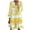 Yellow, variant on ZZwxWA Womens Dresses Beach Loose Flowy Ruffle Swing Tunic Midi Dresses 3/4 Sleeve V-Neck Striped Print Knee-Length Summer Dress Black XXXL