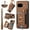 Brown, variant on ELEHOLD For Google Pixel 10A Wallet Phone Case, Card Slot Ring Holder Flip Kickstand Shockproof Wallet Cover+Wrist Strap,Pink
