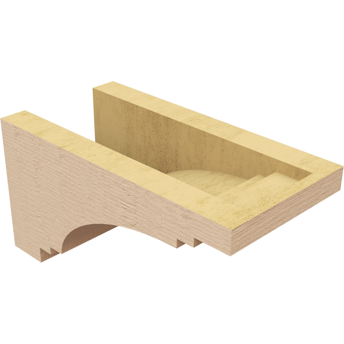 5"W x 10"D x 5"H Wide Pescadero Rough Cedar Woodgrain TimberThane Corbel, Primed Tan