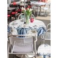 thumbnail image 4 of Outdoor Tablecloth with Umbrella Hole and Zipper, Fall Thanksgiving Round Table Cloth 54 Inch Waterproof Tablecloth, Blue White Pumpkin Eucalyptus Wood Picnic Table Cover for Patio Camping, 4 of 7