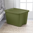 thumbnail image 5 of Sterilite 18 Gal. Tote, Plastic Storage Bin with Snap-on Lid, Olive, 5 of 10