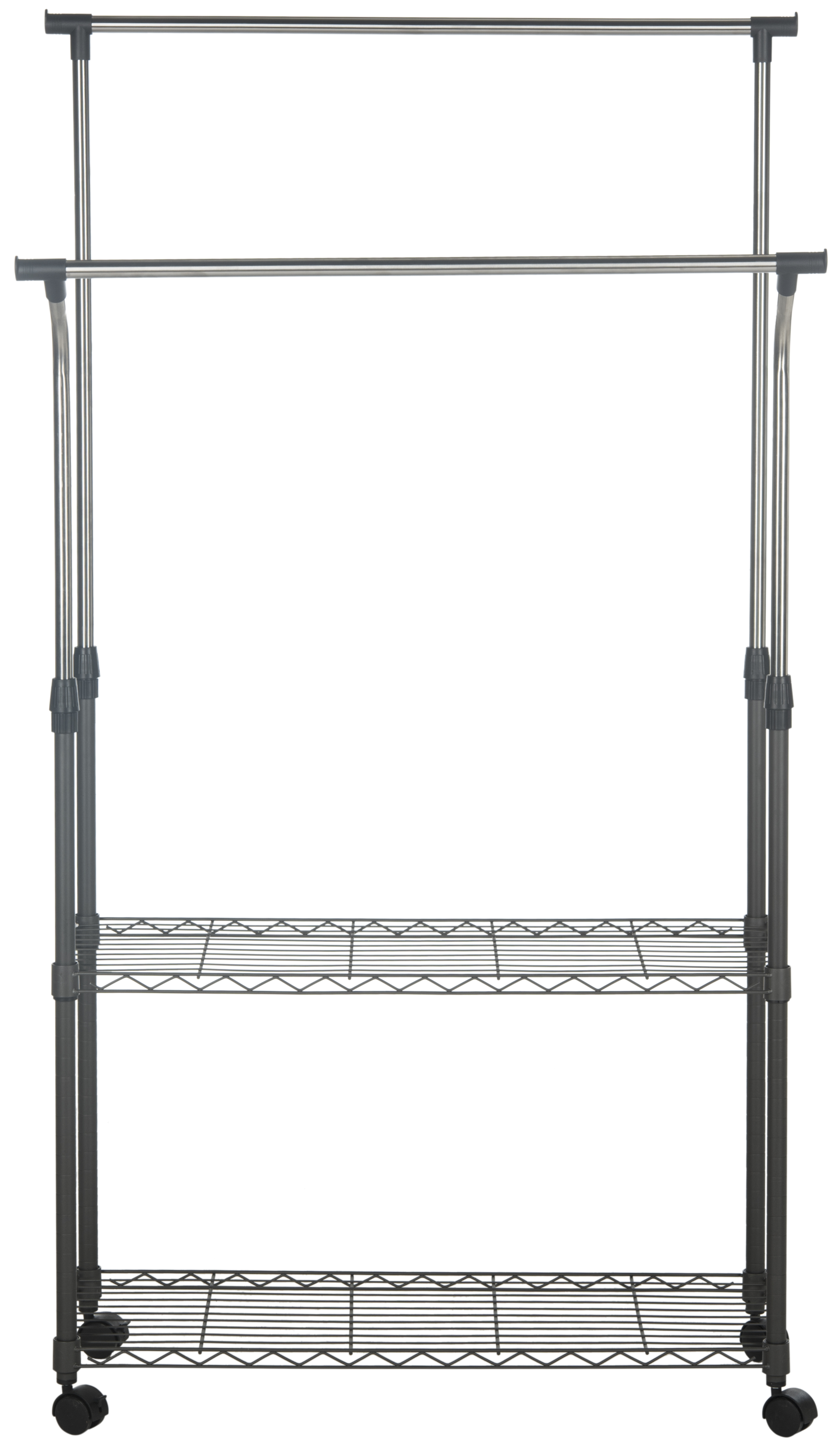 Safavieh Giorgio Chrome Wire Double Rod Clothes Rack with Casters - image 4 of 6