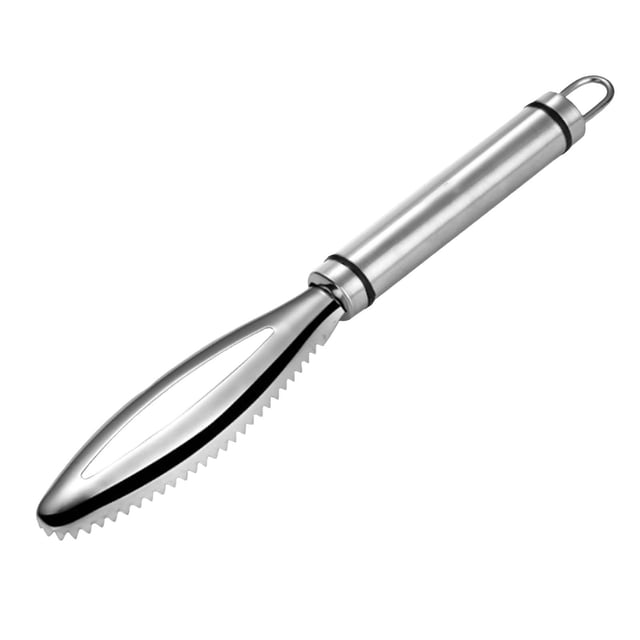 HBFAGFB Premium 2-in-1 Multifunction Stainless Steel Fish Scale Remover Scraper, Sawtooth Descaler