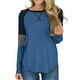 thumbnail image 1 of VISgogo Mujer Casual Patchwork Camiseta, Otoño e Invierno Rayas Manga Larga Cuello Redondo Jersey VISgogo moda, 1 of 6