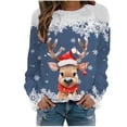 thumbnail image 1 of Chandails à Capuchon pour Femmes d'Automne et d'Hiver par Temps Froid Femmes Noël Flocon de Neige Animal Imprimé Chandail 4X Femmes Col Rond Épaule Long Adulte Petit Chandail à Capuchon à Manches Chandail de Sport Décontracté, 1 of 4