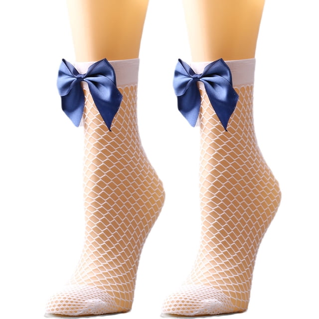 CEHVOM Chaussettes Courtes en Résille Respirantes pour Femmes avec Grand Nœud