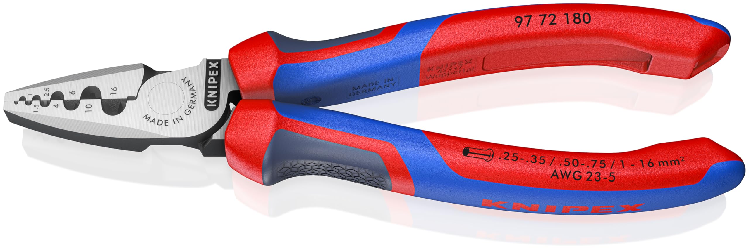 KNIPEX Crimping Pliers for Wire Ferrules,Red CA2