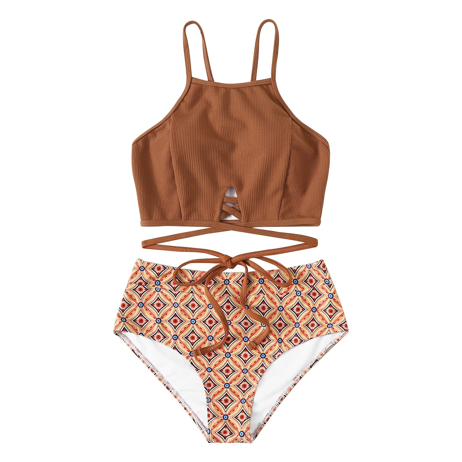 Juniors Swimsuits Bottoms Womens plus Size Swimwear Sunflower High