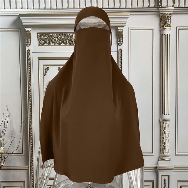 Casquette Décontractée Unie pour Femmes Marron Couvre-Cheveux Turban Long Musulman