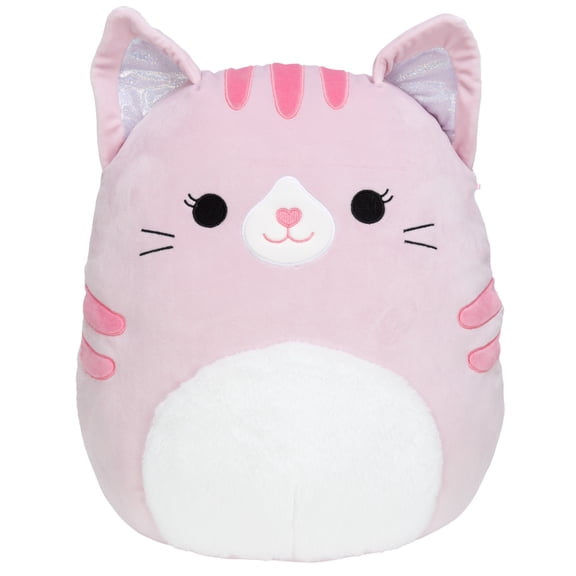 Squishmallow Large 16" Laura The Pink Cat - Officially Licensed Jazwares Plush - Collectible Soft & Squishy Large Kitty Stuffed Animal Toy - Add to Your Squad - Gift for Kids, Girls & Boys